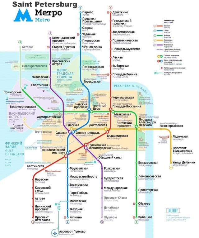 圣彼得堡地铁站地图